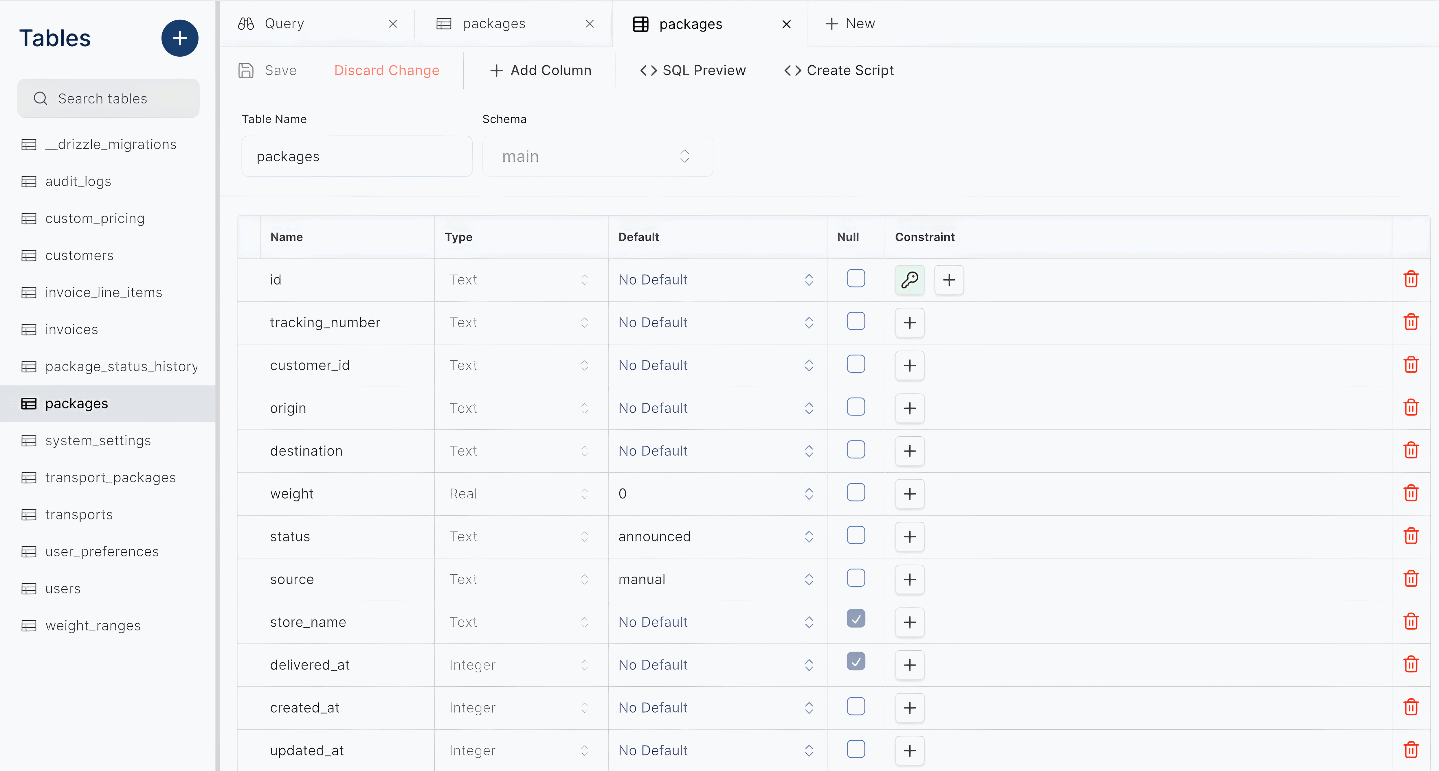 Bunny Database data inspection table showing records